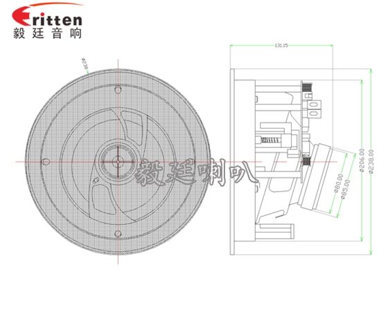 高端6.5寸吸頂式天花喇叭